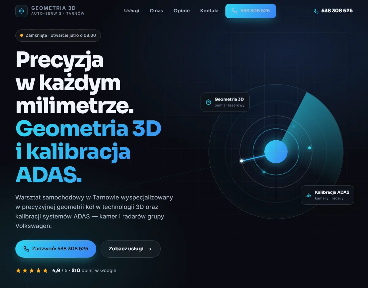 Podgląd realizacji: Geometria 3D - auto-serwis