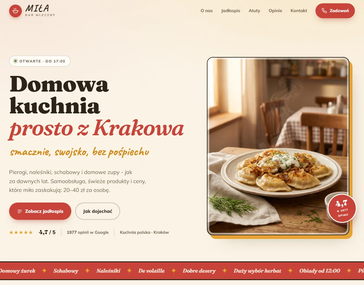 Podgląd realizacji: Bar Mleczny Miła