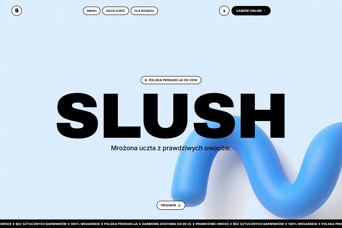 Podgląd realizacji: Slush - sklep z mrożonymi napojami